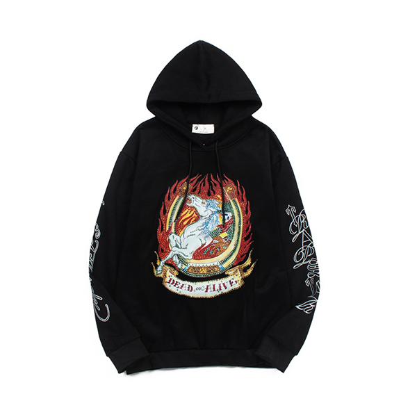 Ed Hardy Dead Sudadera negra con capucha